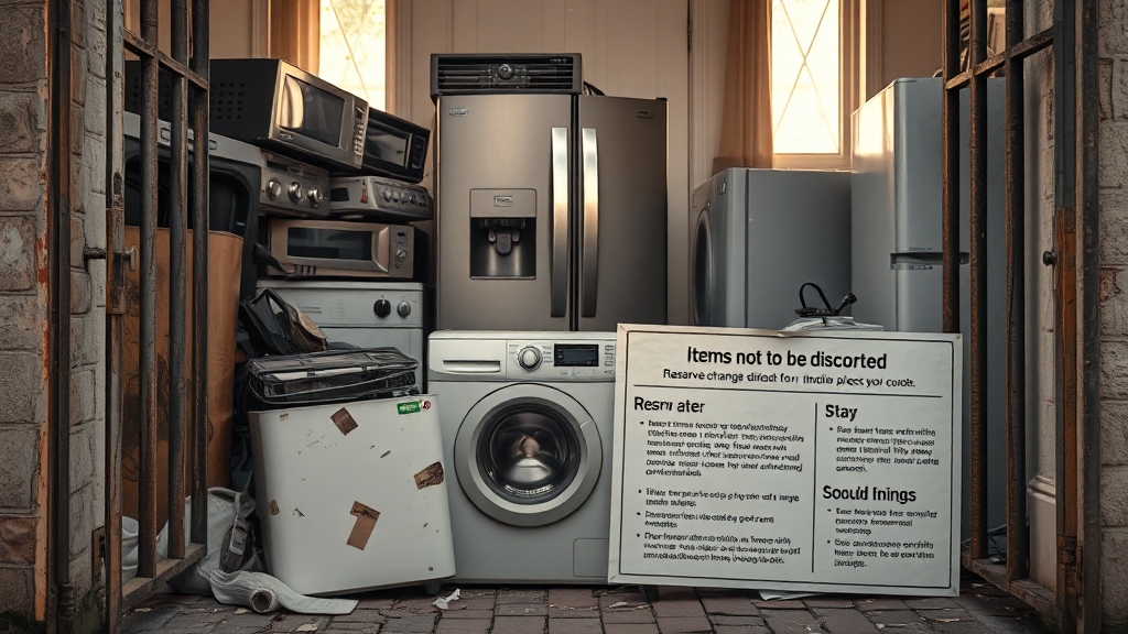 수거 불가 품목, 미리 확인하세요! (realistic 스타일)