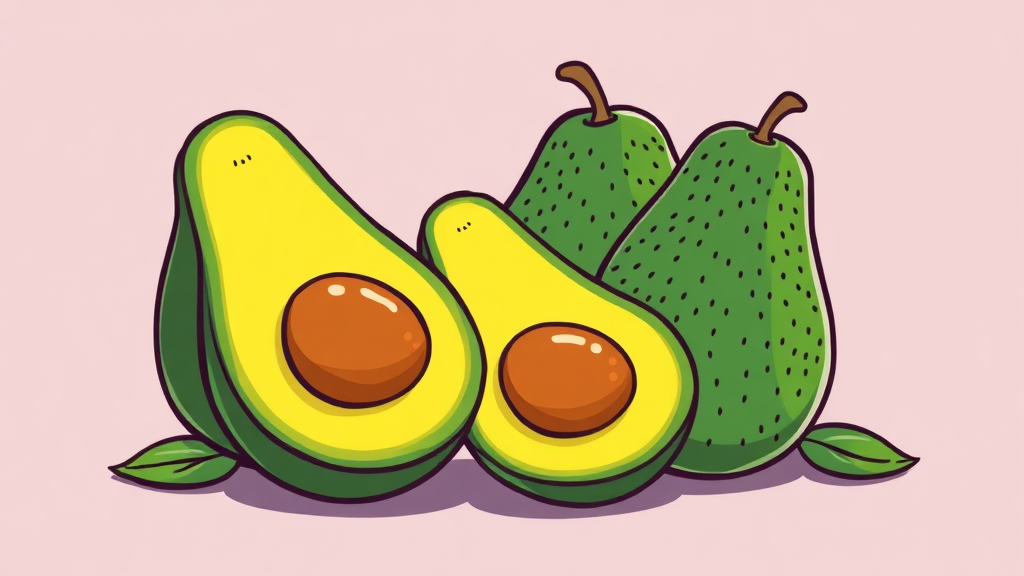 아보카도, 과유불급! 적절한 섭취량은? (cartoon 스타일)