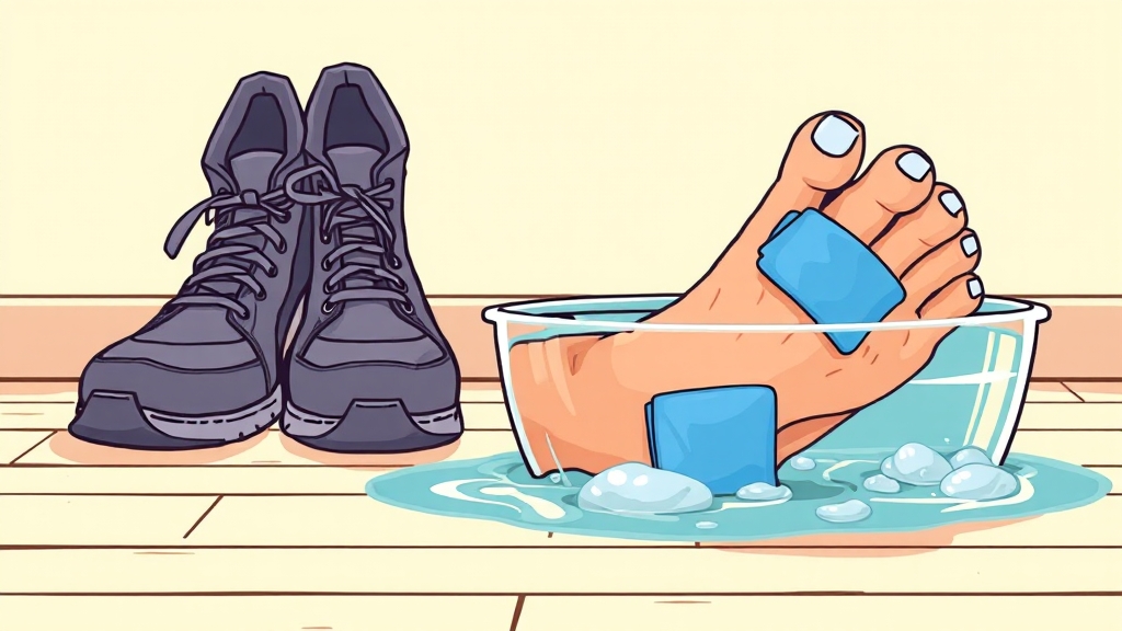 새끼발가락 통증 자가 관리법 (cartoon 스타일)