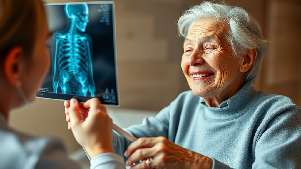 골다공증 검사란? (realistic 스타일)