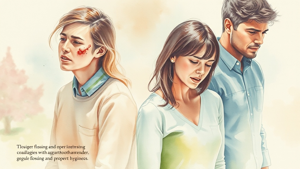 잇몸병, 단계별 특징 (watercolor 스타일)