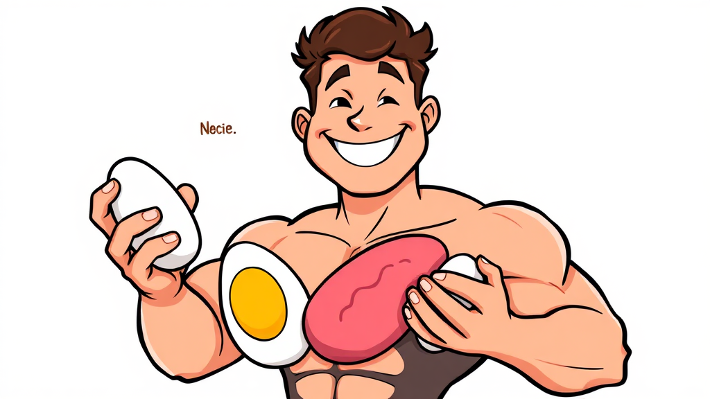 다이어트 효과를 높이는 단백질 섭취의 중요성 (cartoon 스타일)