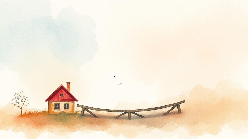 주담대 금리 상승 & 중기대출 금리 하락 (watercolor 스타일)