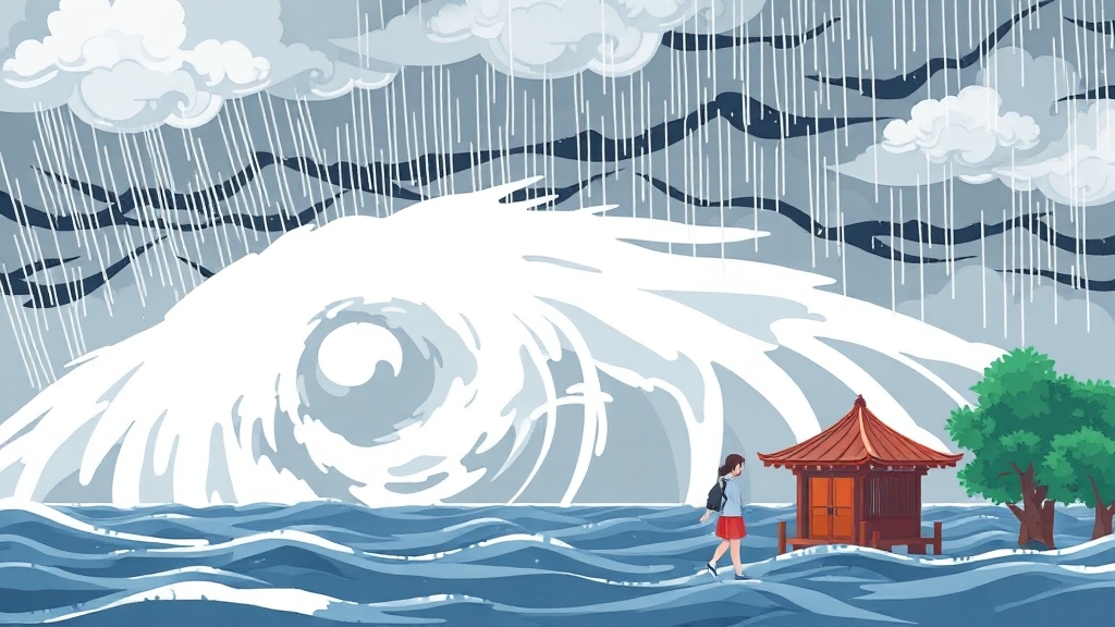 지역별 영향 시기 및 강도 (illustration 스타일)