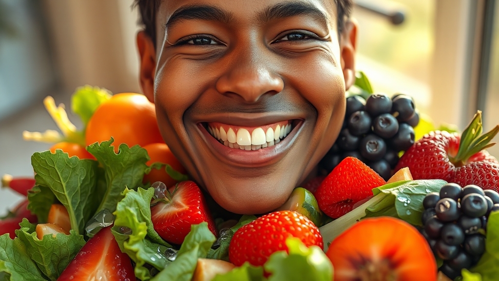 식습관 & 영양, 입 안 근육에 중요! (realistic 스타일)