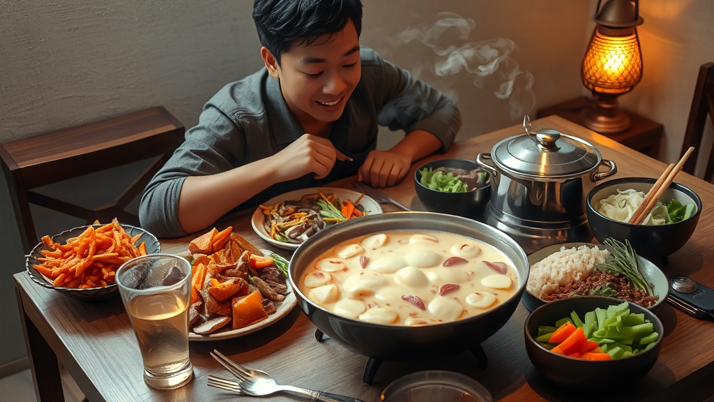 기본 반찬 및 식사 구성 (realistic 스타일)