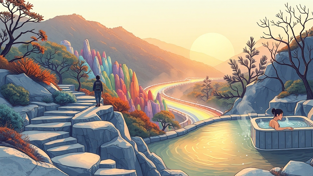 충주 여행, 완벽 코스와 편의시설 정보 (illustration 스타일)