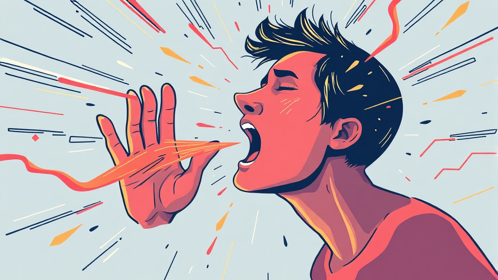 갑작스러운 공포: 공황 발작의 주요 증상 (illustration 스타일)