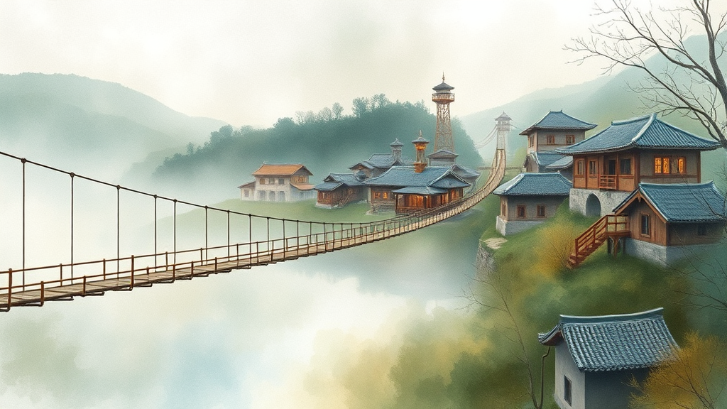 선성수상길 주변, 놓치면 후회할 명소들 (watercolor 스타일)