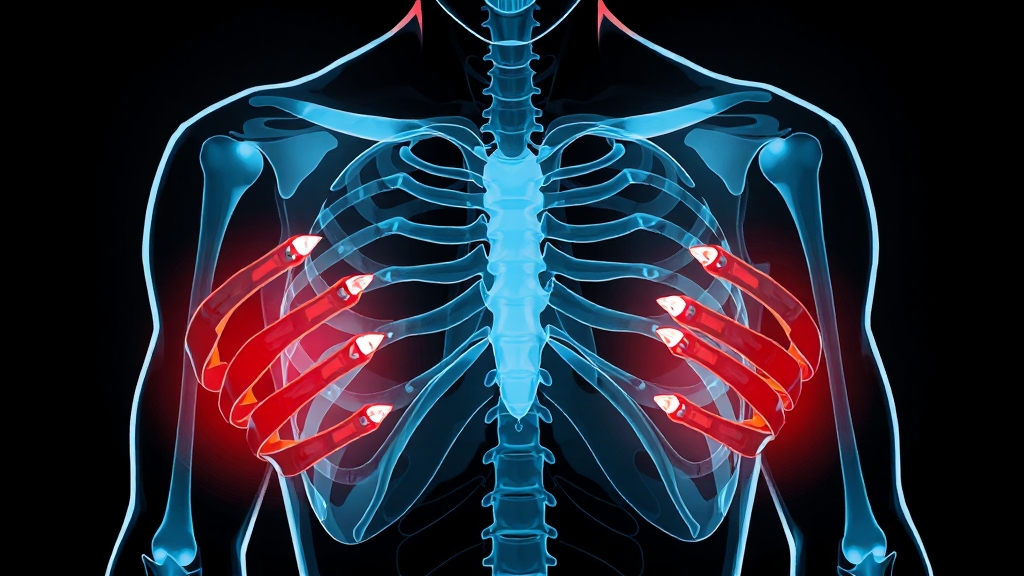 늑간신경통 주요 원인 (illustration 스타일)