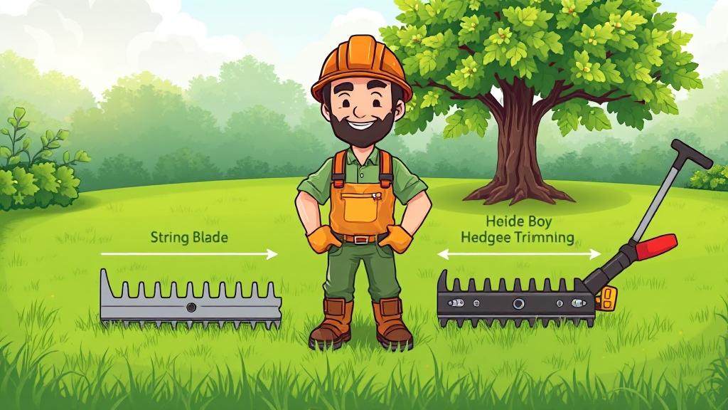 예초기 날 종류별 비교 (cartoon 스타일)