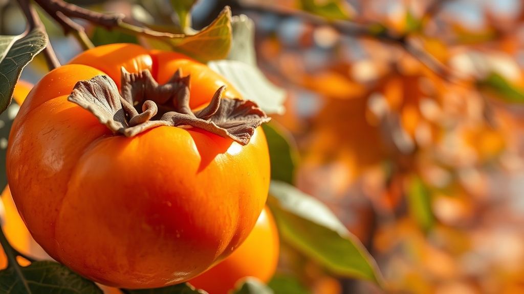 단감 효능: 건강 효과 (realistic 스타일)