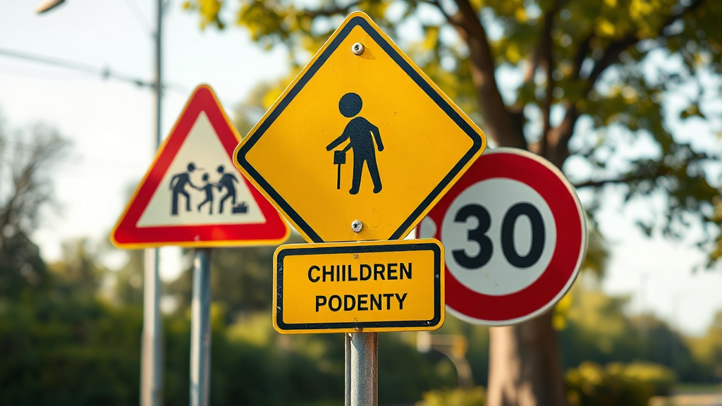 어린이 보호구역 신호 위반, 범칙금 vs 과태료 차이점 (realistic 스타일)