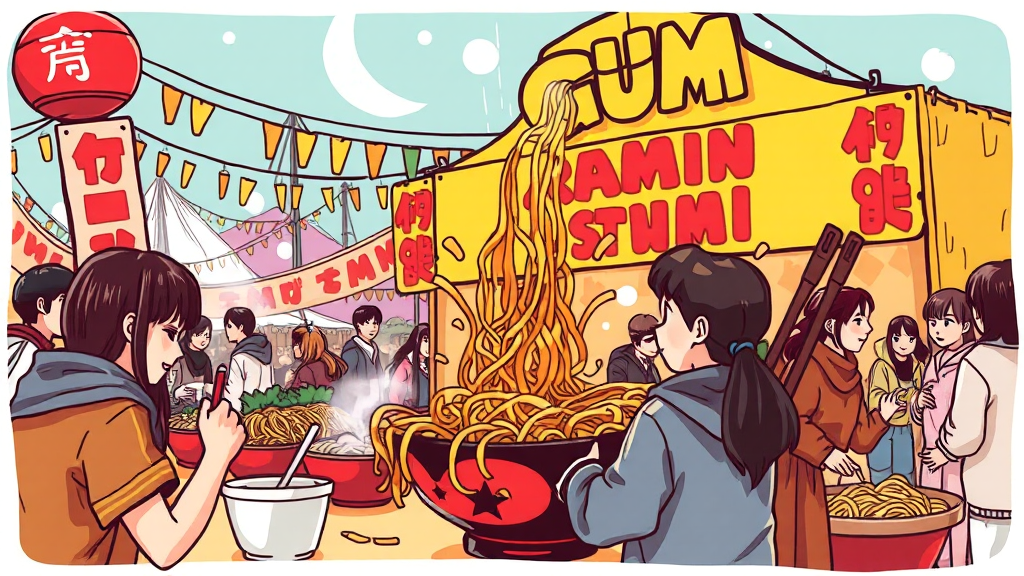 라면 관련 행사 및 소식 (cartoon 스타일)
