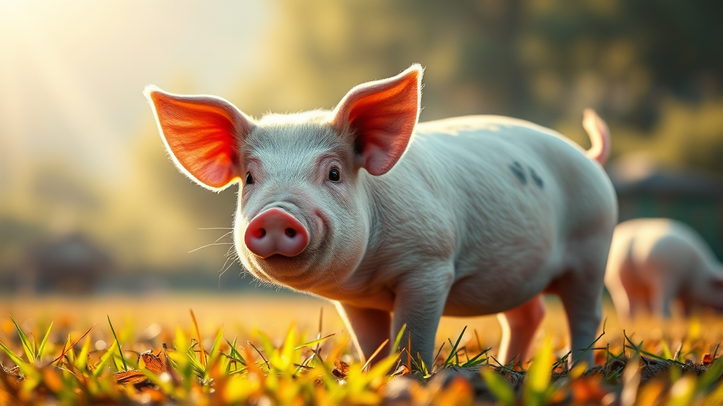 도: 돼지 상징과 의미 (realistic 스타일)