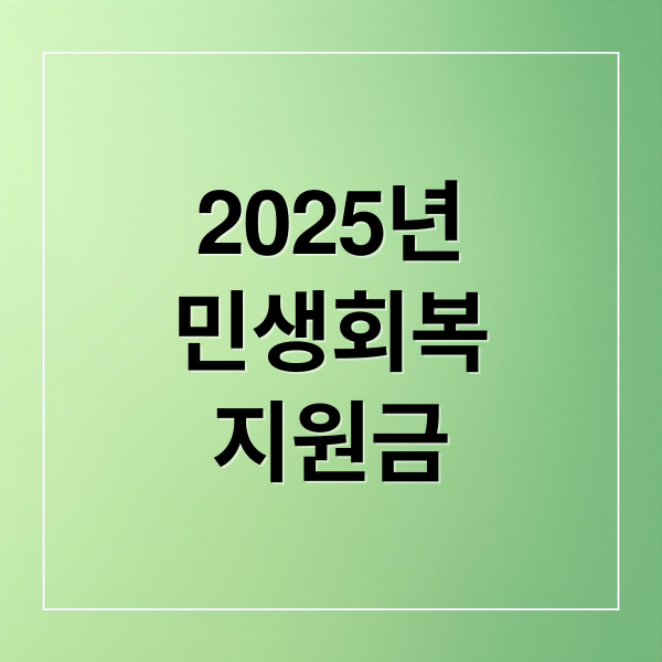 2025년
민생회복
지원금 (2025 2차 민생회복지원금 대상자)