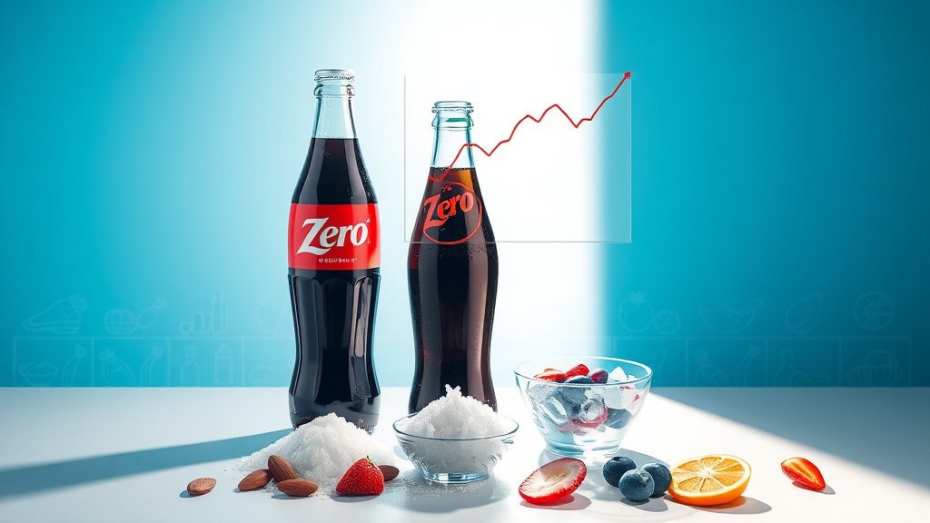 제로콜라 vs 일반 콜라: 비교 분석 (realistic 스타일)