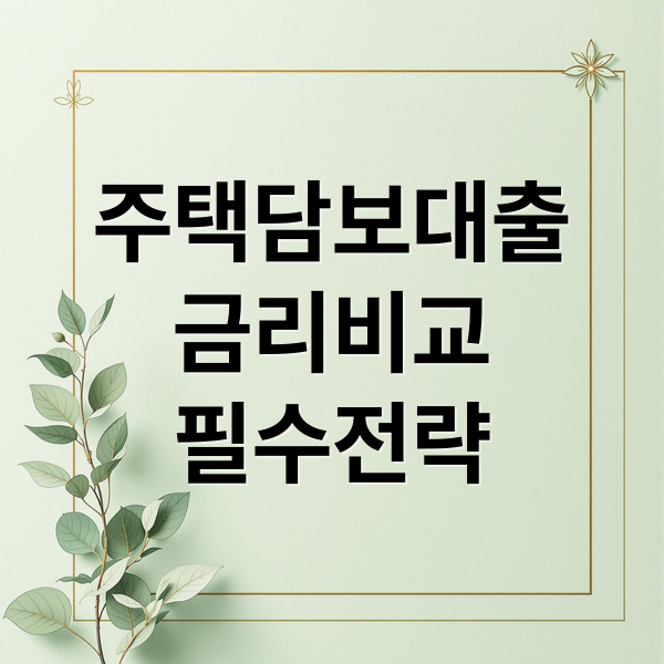 주택담보대출
금리비교
필수전략 (주택담보대출 금리 비교 최저)