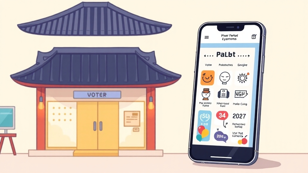 모바일 신분증 투표 절차 (cartoon 스타일)