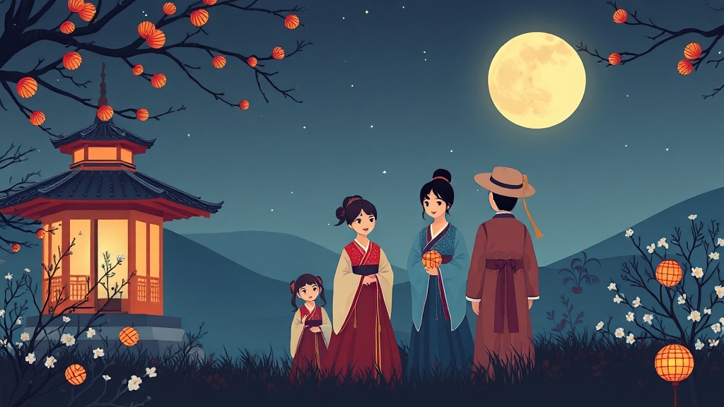 추석 인사말 이미지 활용 (illustration 스타일)
