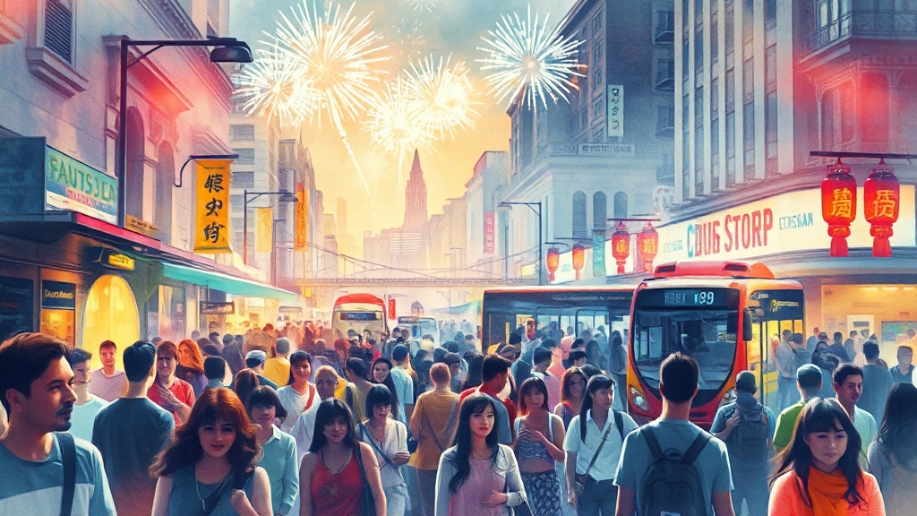 축제 장소 및 교통 (watercolor 스타일)