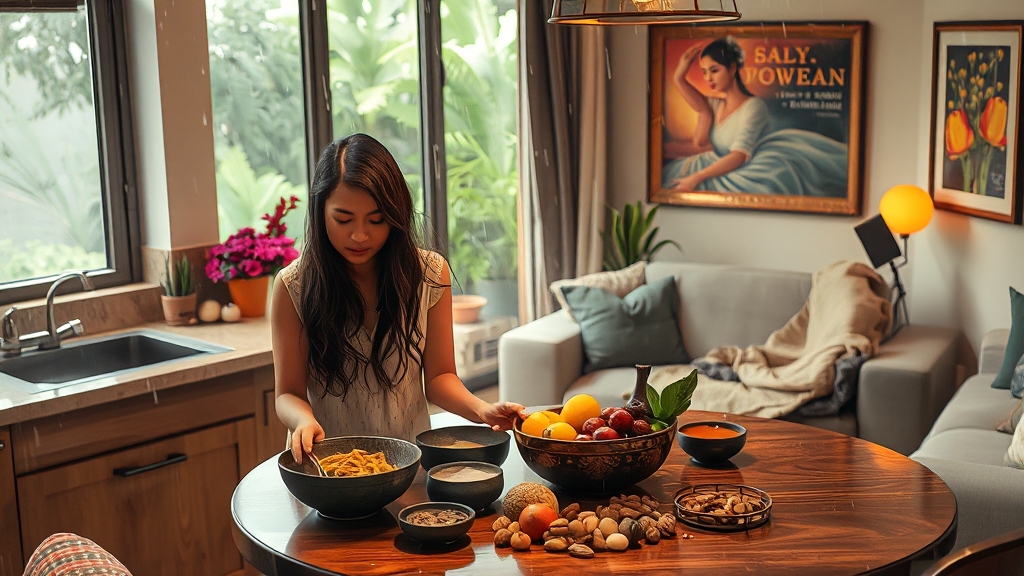 건강 관리 및 식생활 (realistic 스타일)