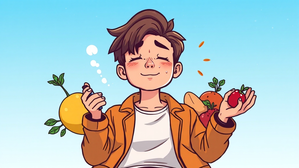 콜린성 두드러기의 생활 관리와 예방법 (cartoon 스타일)