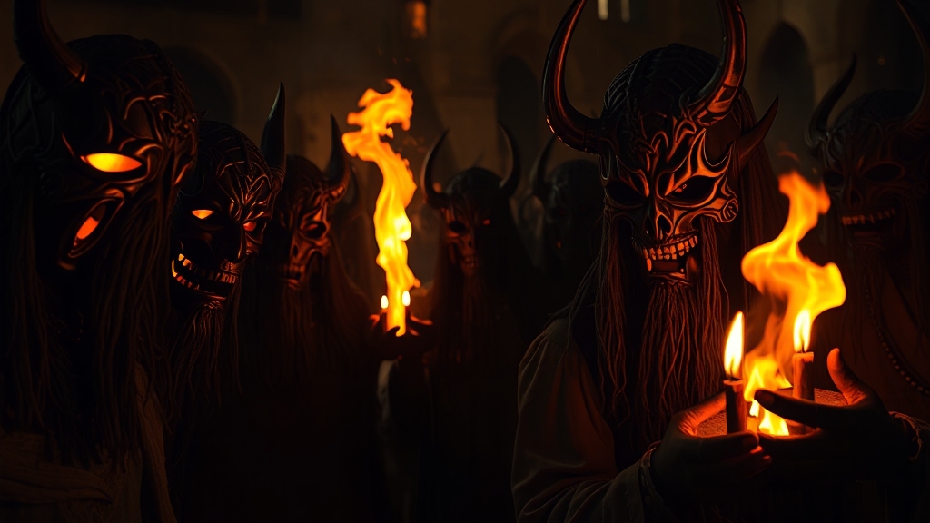 켈트족 삼하인 축제: 할로윈 기원 (realistic 스타일)