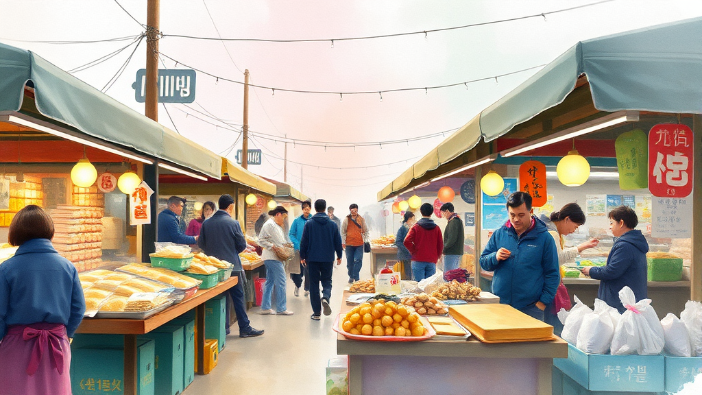 속초 중앙시장, 이것만은 꼭 맛보세요! (watercolor 스타일)