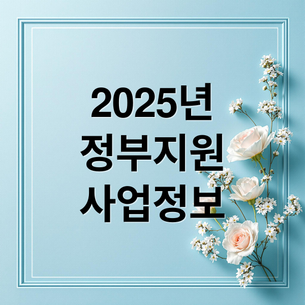 2025년
정부지원
사업정보 (2025 정부지원사업 신청 절차)
