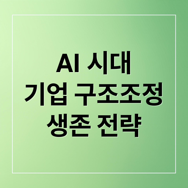AI 시대
기업 구조조정
생존 전략 (기업 AI 구조조정 자동화 일자리)