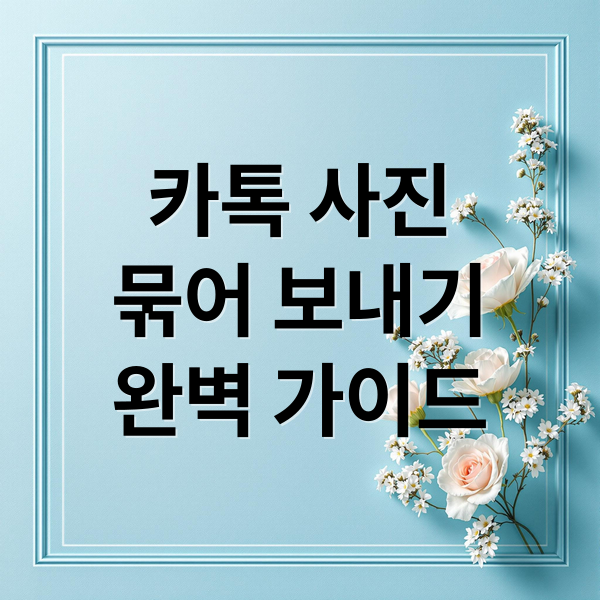 카톡 사진
묶어 보내기
완벽 가이드 (카톡 사진 묶어보내기 안됨)