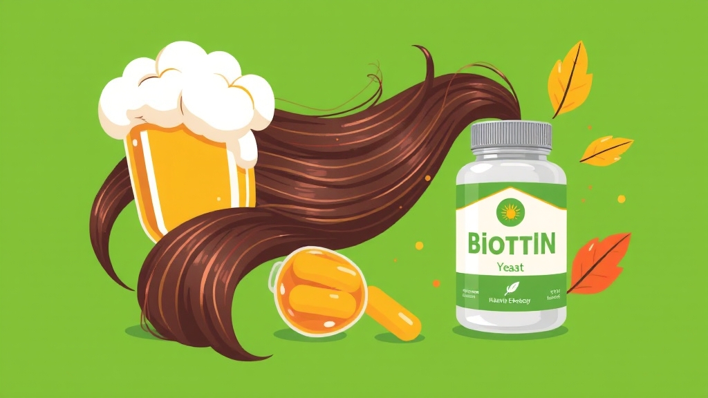 맥주효모 & 비오틴 효능 (illustration 스타일)