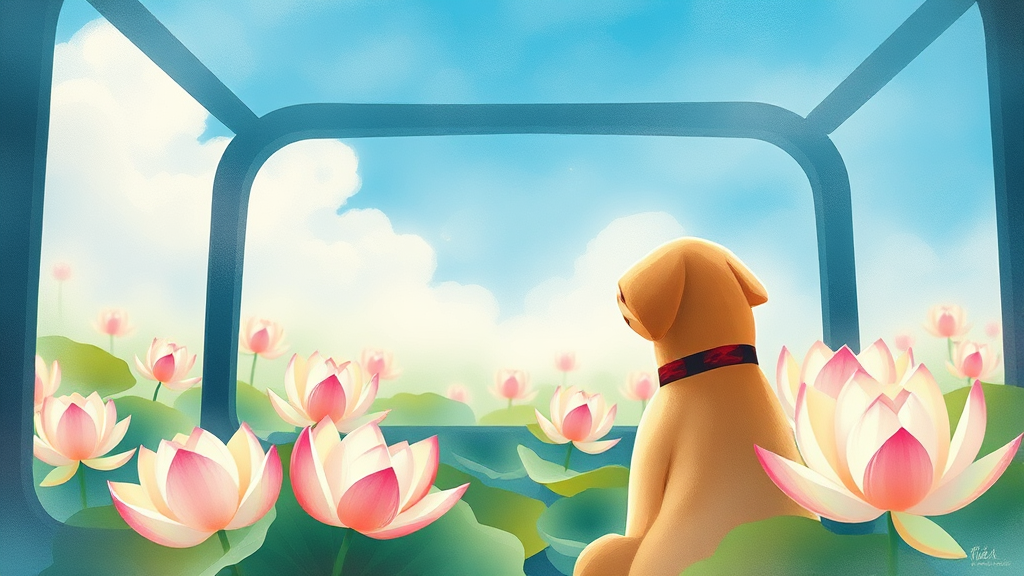 무안 여행 정보: 주차, 셔틀, 반려동물 (watercolor 스타일)