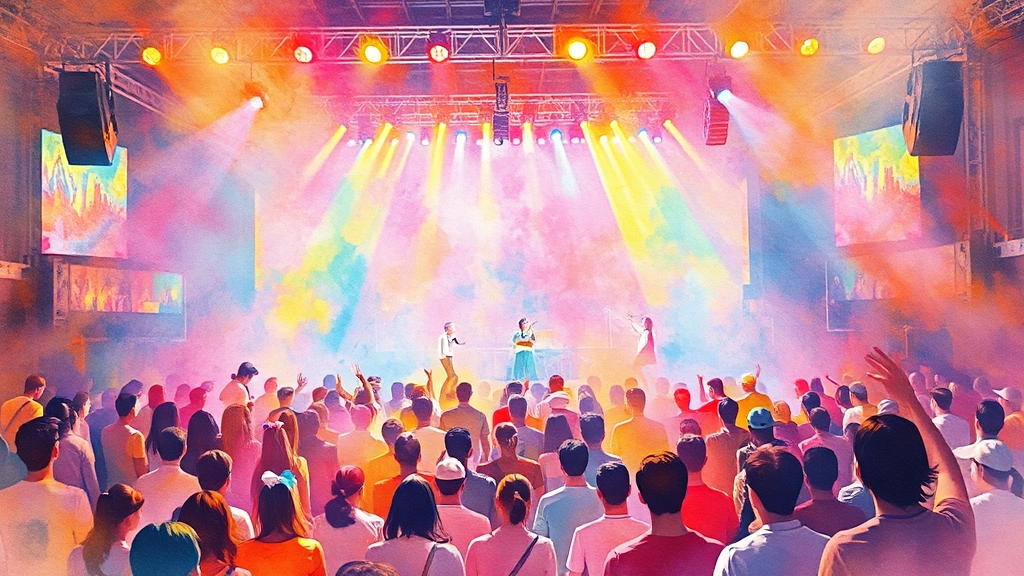 K-POP 콘서트 라인업 (watercolor 스타일)