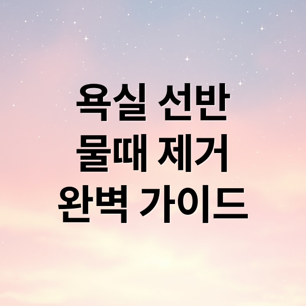 욕실 선반물때 제거완벽 가이드 (욕실 선반 물때 제거)