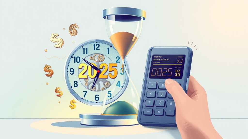 2025년 최저임금과 계산기 활용 (illustration 스타일)