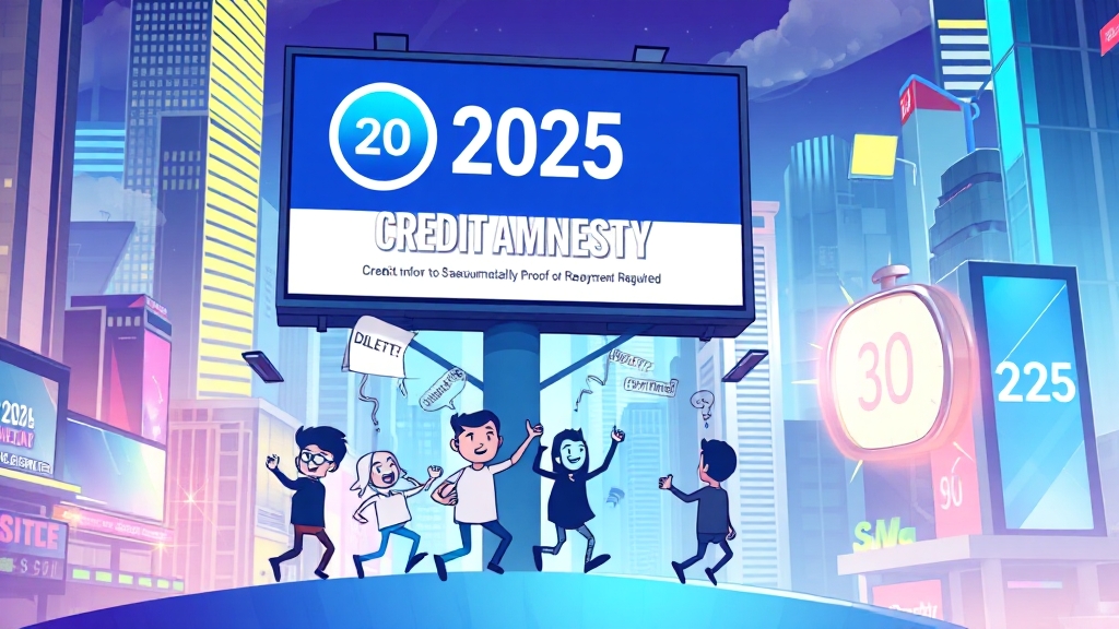 신용사면 신청 절차 및 유의사항 (cartoon 스타일)