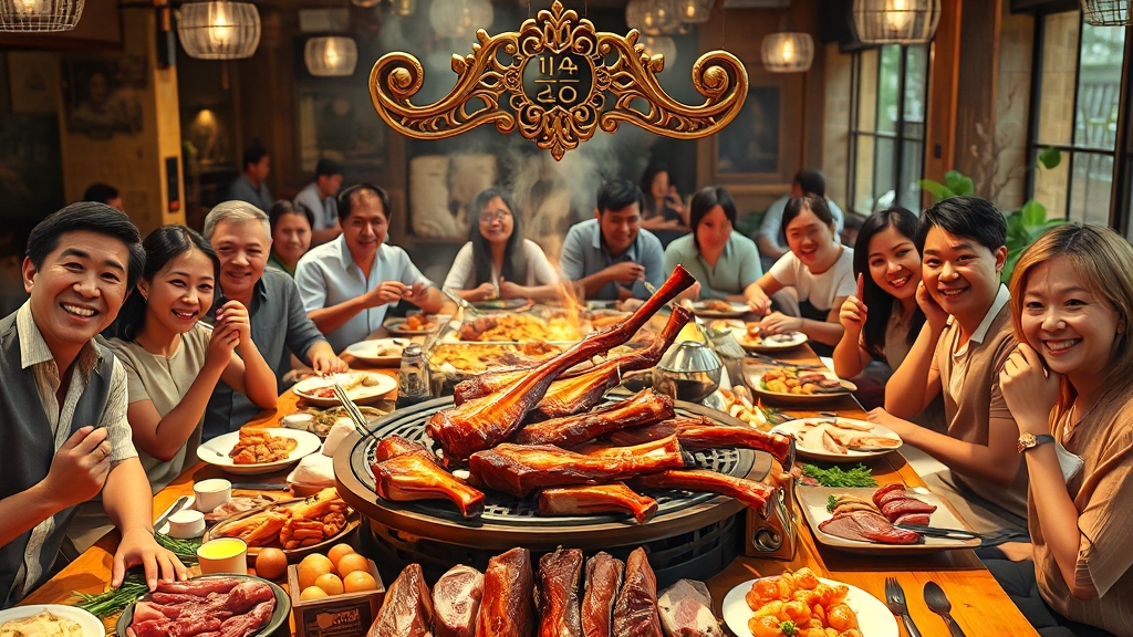 무한리필 돼지갈비 메뉴 파헤치기 (realistic 스타일)