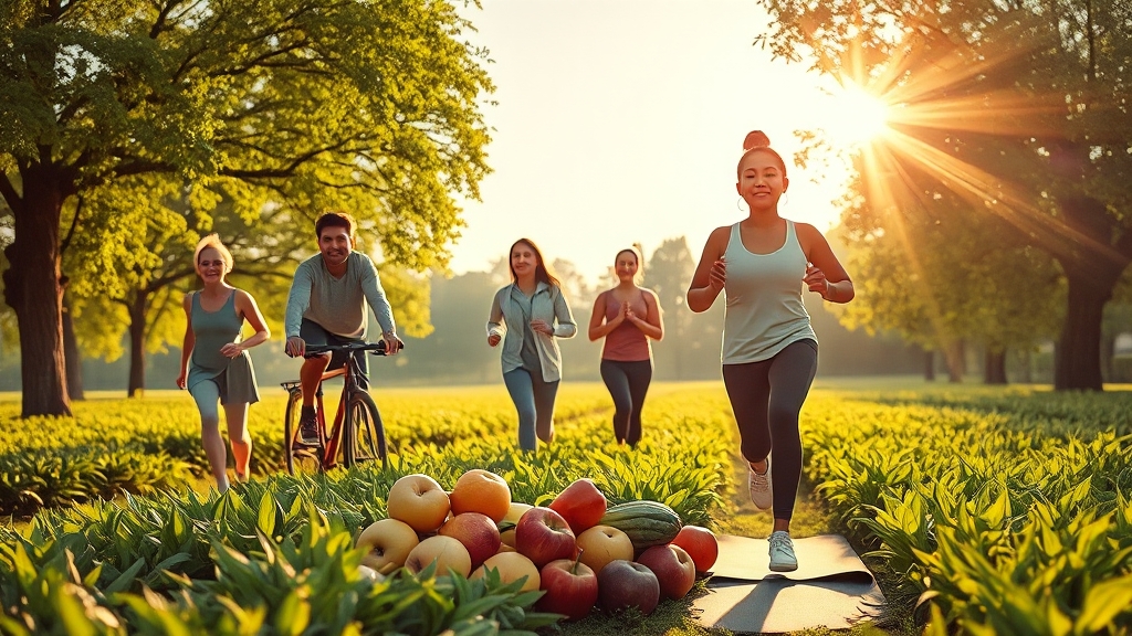 운동과 함께하는 건강한 생활 습관 (realistic 스타일)