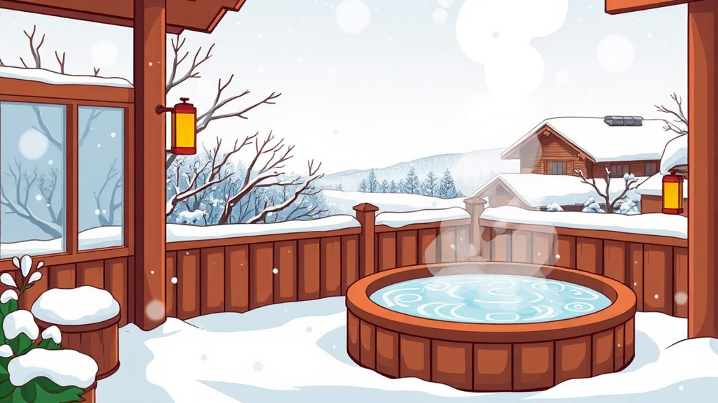 삿포로 온천 여행: 료칸 & 코스 추천 (cartoon 스타일)