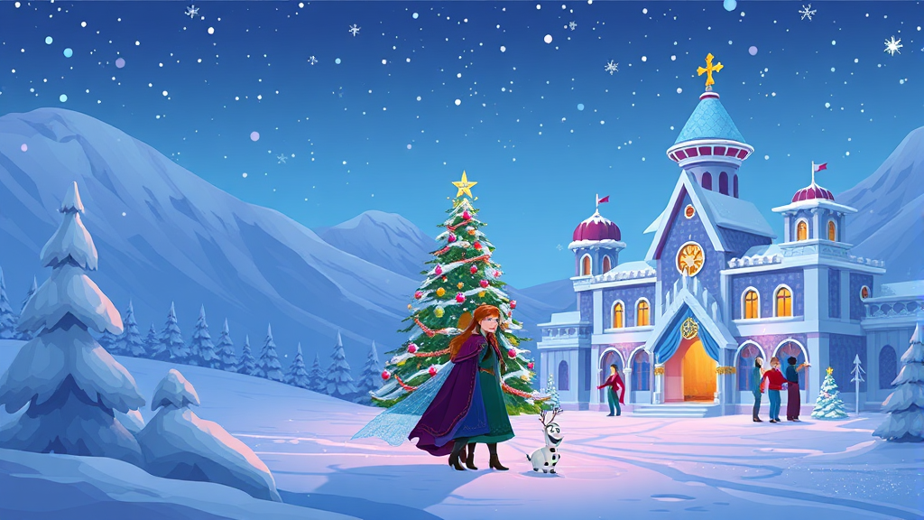 겨울왕국 테마존에서 특별한 크리스마스를! (illustration 스타일)