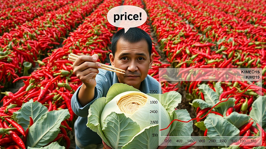 중국산 김치, 왜 급증할까? (realistic 스타일)