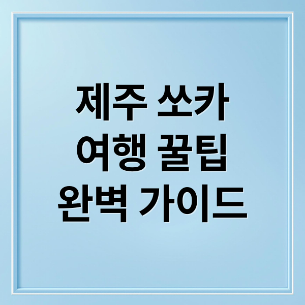 제주 쏘카
여행 꿀팁
완벽 가이드 (쏘카 제주도 여행 이용)