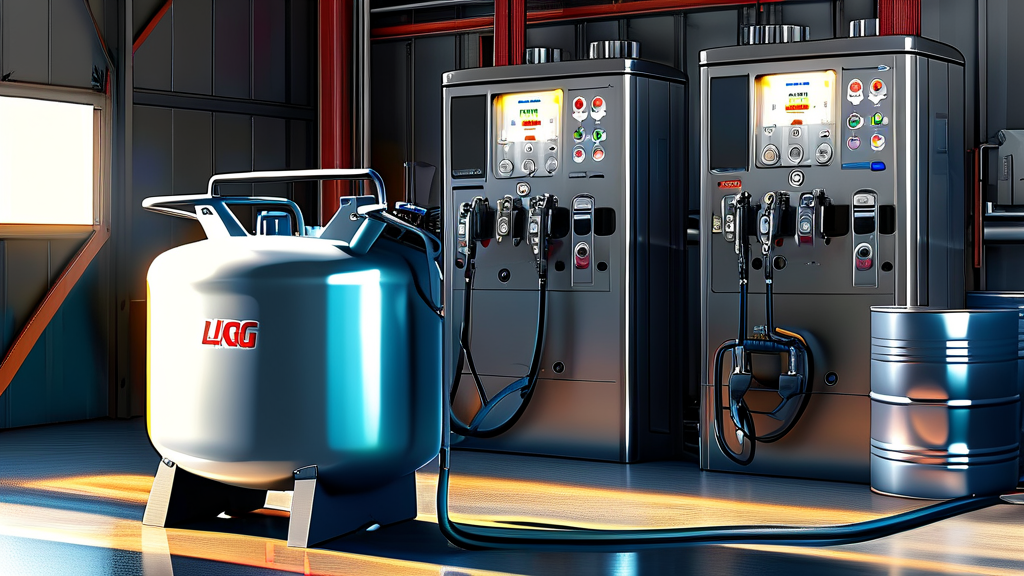 연료 공급 문제: LPG 탱크와 연료펌프 점검 (realistic 스타일)