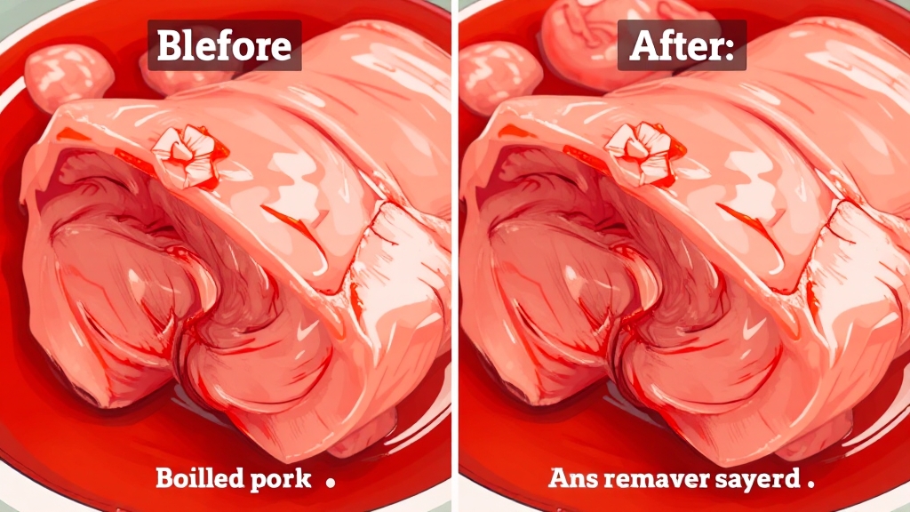 수육 핏물 제거의 중요성 (illustration 스타일)