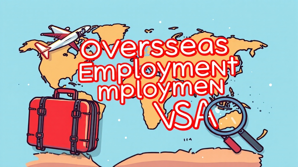 해외취업 비자 종류 및 발급 조건 (cartoon 스타일)