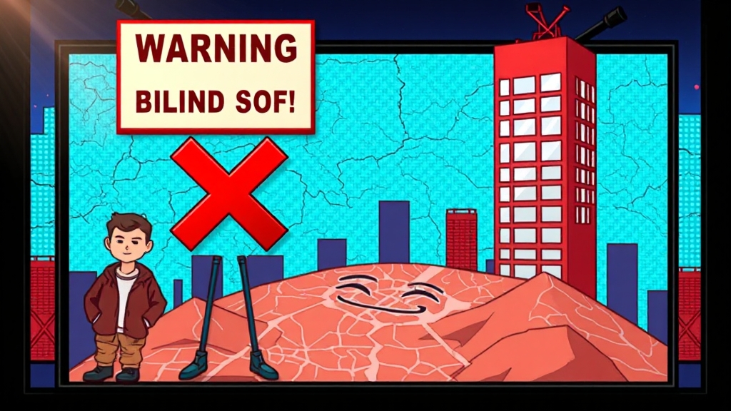 맹지 매입 전 법적 검토 사항 및 주의점 (cartoon 스타일)