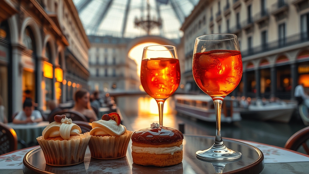 밀라노 맛집 및 카페 추천 (realistic 스타일)