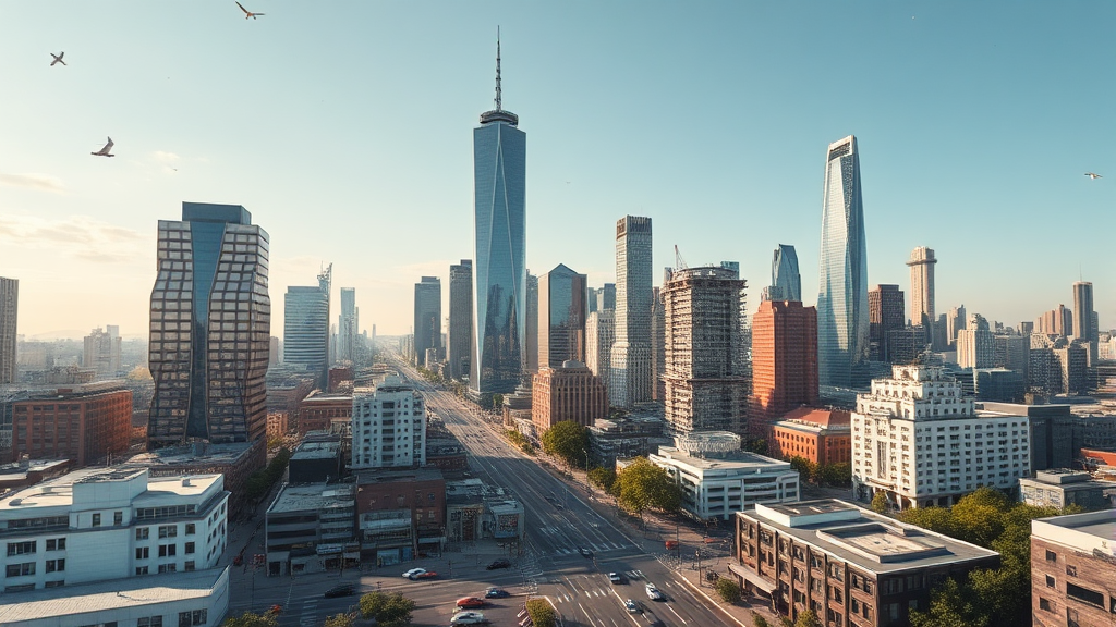 기술 혁신과 부동산 서비스 (realistic 스타일)